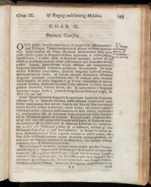 Chap. IX. Pharmacy, Chymistry.