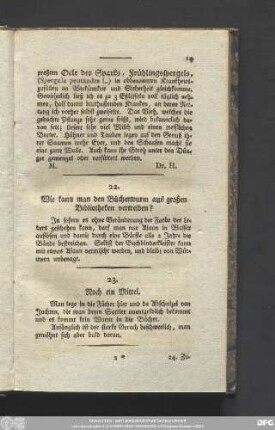 22. Wie kann man den Bücherwurm aus großen Bibliotheken vertreiben?