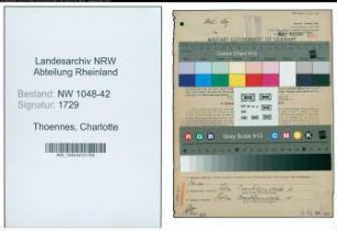 Entnazifizierung Charlotte Thoennes , geb. 15.10.1890 ()