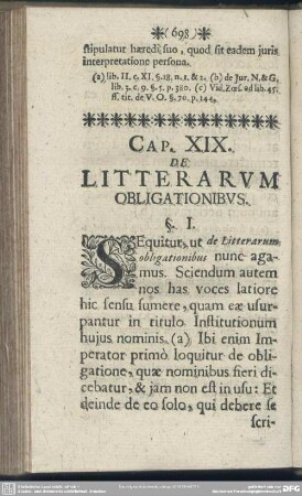 Cap. XIX. De Litterarum Obligationibus
