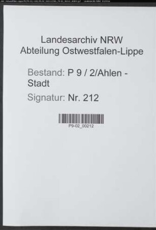 Sterberegister Standesamt Ahlen-Stadt