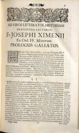 Mystica Civitas Dei, Miraculum ejus Omnipotentiæ & Abyssus gratiæ Historia Divina, & Vita Virginis Matris Dei, Reginæ & Dominæ nostræ SS. Mariæ Reparatricis culpæ Evæ & Conciliatricis gratiæ in his ultimis sæculis. Pars Prima