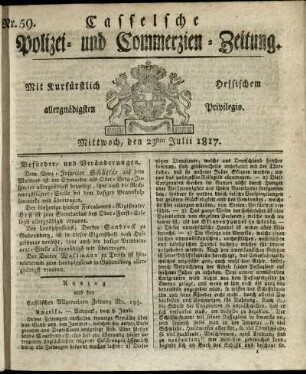 Nr. 59, Mittwoch, den 23sten Julii 1817