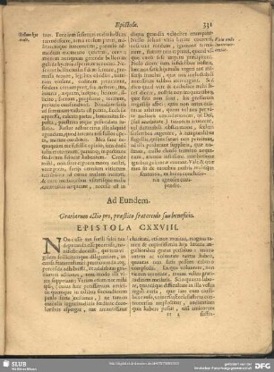 Ad Eundem. Gratiarum actio pro, praestito fraterculo suo beneficio. Epistola CXXVIII.