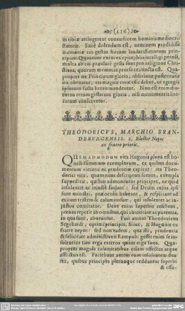 Theodoricus, Marchio Brandeburgensis. 20. Elector Nepos ex fratre prioris
