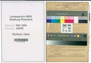 Entnazifizierung Hans Eichholz , geb. 07.12.1913 (Installateur)
