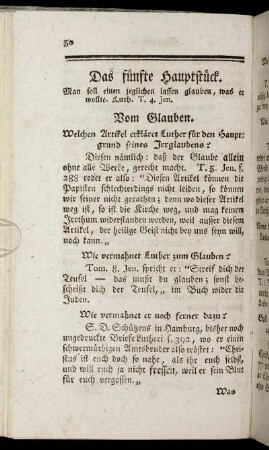 Das fünfte Hauptstück. [...] Vom Glauben.
