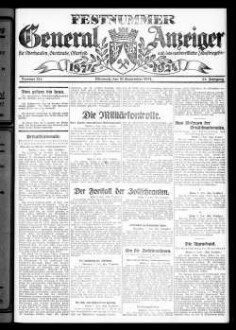 General-Anzeiger für Oberhausen, Sterkrade, Osterfeld und das nordwestliche Industriegebiet. 1921-1930