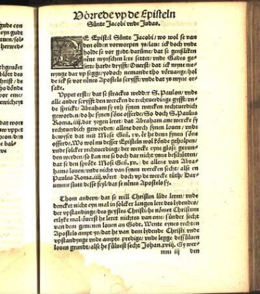 Vörrede vp de Episteln Sünte Jacobi vnde Judas.