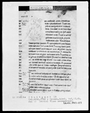 Bibel — Initiale T (unc accesserunt), Folio 22 recto