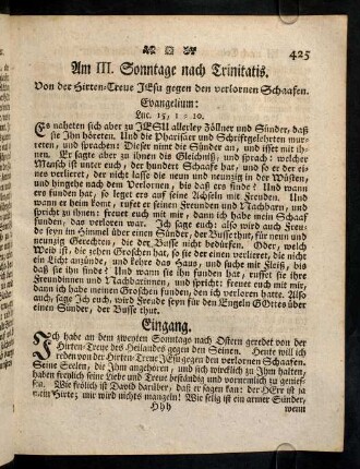 425-434, Am III. Sonntage nach Trinitatis