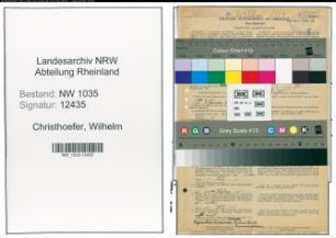 Entnazifizierung Wilhelm Christhoefer , geb. 19.02.1908 (Bergmann)