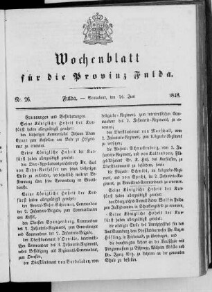 Nr. 26, Ausgabe vom 24. Juni 1848