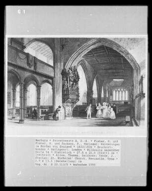 Wanderungen im Norden von England, Band 1 — Bildseite gegenüber Seite 54 — St. Nicholas' Church, Newcastle, Tyne