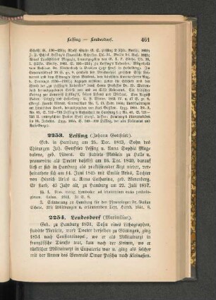 2253. Lessing (Johann Gottfried).