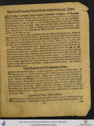 Von den Sonn- und Mons-Finsternussen dises 1682. Jahrs.