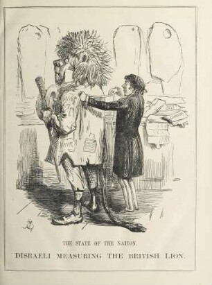 The state of the nation. Disreali measuring the British lion