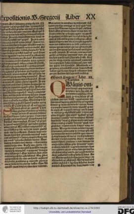 Sancti Gregorii liber XX.