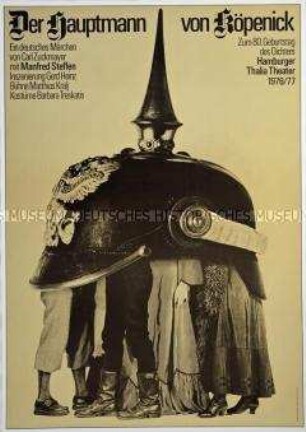 Plakat zur Aufführung des Stückes "Der Hauptmann von Köpenick" im Thalia Theater Hamburg