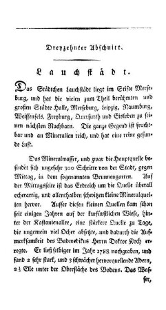 Dreyzehnter Abschnitt. Lauchstädt.