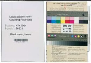 Entnazifizierung Heinz Bleckmann , geb. 13.06.1911 (Kaufm.Angestellter)