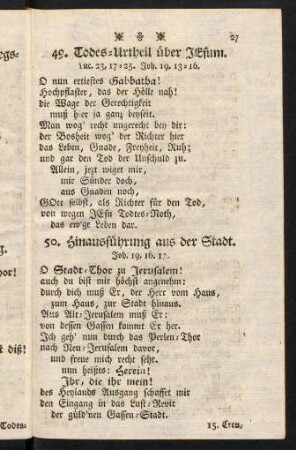 27-35, 49. Todes-Urtheil über Jesum. - 66. Fröliche Heimführung der Pilgrime.