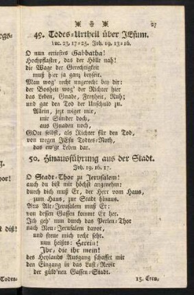 27-35, 49. Todes-Urtheil über Jesum. - 66. Fröliche Heimführung der Pilgrime.