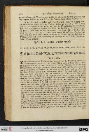 Das fünfte Buch Mose, Deuteronomium genannt