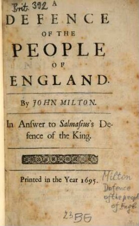 A Defense of the people of England