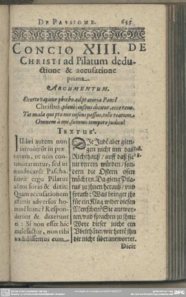 Concio XIII. De Christi ad Pilatum deductione & accusatione prima