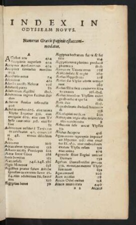 Index In Odysseam Novus.
