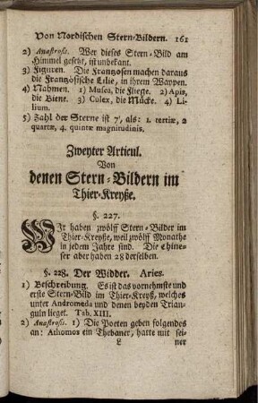 Zweyter Articul. Von denen Stern-Bildern im Thier-Kreyße.
