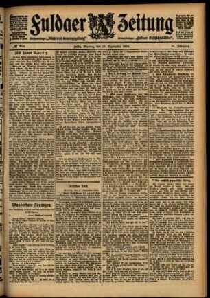 Ausgabe vom Montag, den 19. September 1904.