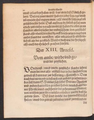 Der XIII. Artickel.