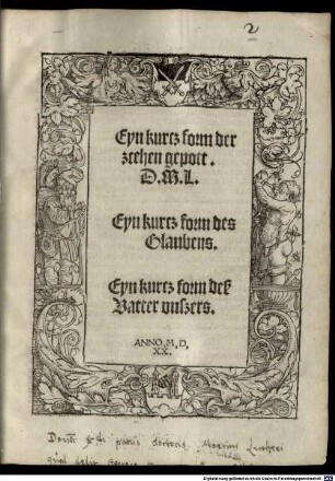 Eyn kurcz form der zcehen gepott : Anno MDXX