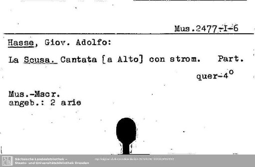 Hasse, Giov. Adolfo, Scusa