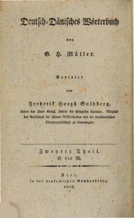 Deutsch-Dänisches Wörterbuch. 2, G - M