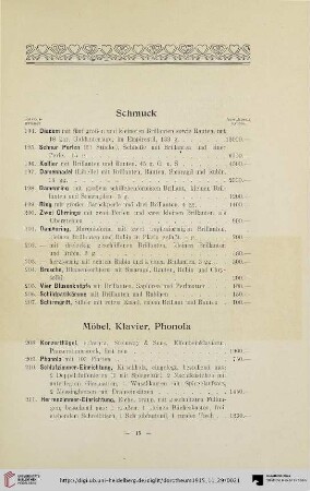 Möbel, Klavier, Phonola (Nr. 208-271)