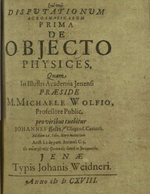 De objecto physices