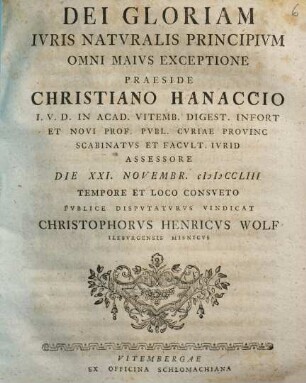 Dei gloriam iuris naturalis principium omni maius exceptione
