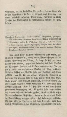 379-380 "Narratio de Lucio primo, episcopo romano" von Friedrich Münter