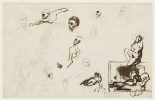 Köpfe und Figuren, wohl aus den Faustlithographien