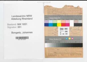 Entnazifizierung Johannes Bongartz , geb. 25.02.1905 (Finanzangestellter)