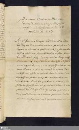 1463. Decretum Electionis Dni. Theoderici de Schonenberg ...