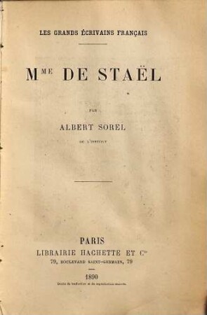 Mme de Staël