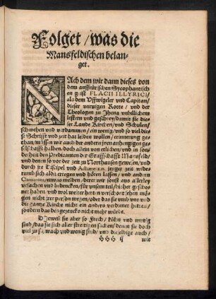 Folget/ was die Mansfeldischen belanget.