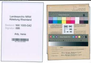 Entnazifizierung Irene Artz , geb. 15.11.1913 (Koechin)