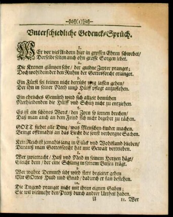 Unterschiedliche Gedenck-Sprüch.