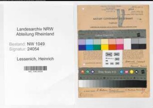 Entnazifizierung Heinrich Lessenich , geb. 22.11.1894 (Kalkulator)
