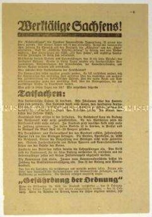 Flugblatt der KPD gegen das Verbot kommunistischer Zeitungen